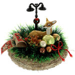 Christmas arrangement deer with illuminated pole 1