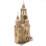 Big Wooden Church with Lights 56 cm 2