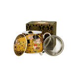 Mug with infuser and lid Klimt The kiss brown 430ml