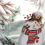 Painted candle holder with snowman 4