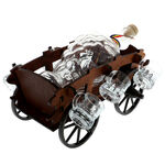 Chariot with grape bottle and 6 cups 4