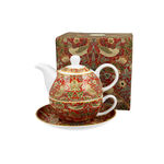 Teapot with porcelain cup William Morris Red Strawberry Thief 350 ml 1