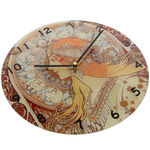 Mucha glass wall clock: Zodiac 2