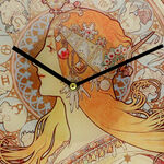Mucha glass wall clock: Zodiac 4