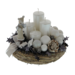 White angel Advent wreath with 4 candles 20cm 2