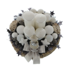 White angel Advent wreath with 4 candles 20cm 4