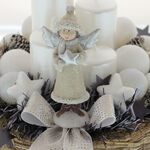 White angel Advent wreath with 4 candles 20cm 5