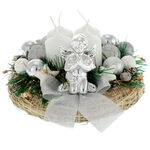 Christmas Decoration with 4 Candles Silver Angel 2