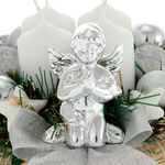 Christmas Decoration with 4 Candles Silver Angel 4