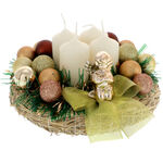 Golden Christmas Decoration with 4 Candles 2