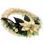 Black gold Christmas door wreath 25cm 4