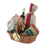 Burgundy Christmas gift basket 3