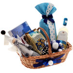 Light Blue Christmas gift basket 5