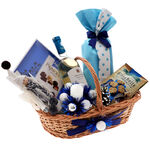 Light Blue Christmas gift basket 6