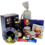 Easter gift basket with blueberry liqueur 2