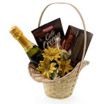 Christmas Basket with Bottega Champagne, Coffee Cream and Cookies 1