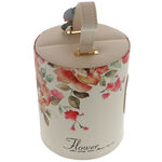 Round jewelry box with handle, Flowers 2