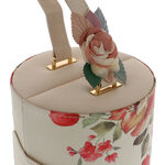 Round jewelry box with handle, Flowers 5