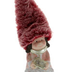 Figurina cu caciula blana roz 7