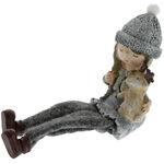 Figurine girl with reindeer textile legs 2