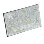 Silver plated icon of the Last Supper 11cm 3