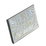 Silver plated icon of the Last Supper 11cm 4