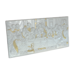 Silver plated icon of the Last Supper 50x25cm 3