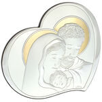 Silver plated icon Holy Family heart 18cm 1