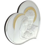 Silver plated icon Holy Family heart 18cm 3