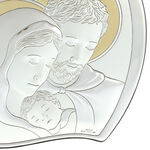 Silver plated icon Holy Family heart 18cm 6