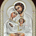 Szent Család Ortodox Szentkép 12 cm 4