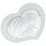 Holy Family white heart icon 14cm 2