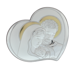 Szent Család ezüstözött szív ikon 15cm 1