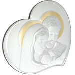 Holy Family silver plated heart icon 34cm 1