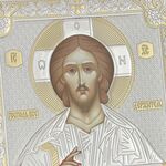 Exkluzív ezüstözött ortodox Jézus ikon 20cm 3