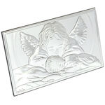 Silver plated guardian angel rectangular 20cm