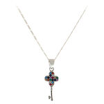 Necklace with silver colored heart key pendant 2