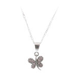 Pink Butterfly Silver Necklace 2