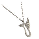 Silver swan pendant with chain 1