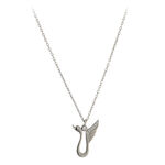Silver swan pendant with chain 2