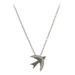 Silver necklace with swallow 2