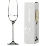 Diamante heart crystal champagne glass 150ml