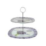 Lavender glass tiered plate 25cm