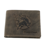 Men's wallet brown leather zodiac Taurus