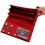 Női pénztárca La Scala Luxury piros fekete RFID 6