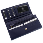 Women's wallet blue leather La Scala 19cm 3