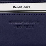 Women's wallet blue leather La Scala 19cm 8