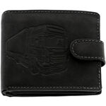 Black leather wallet with truck 2