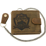 Leather Wallet with Classic Motor Chain 1