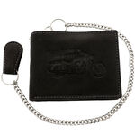 Black Motorcycle Chain Leather Wallet RFID